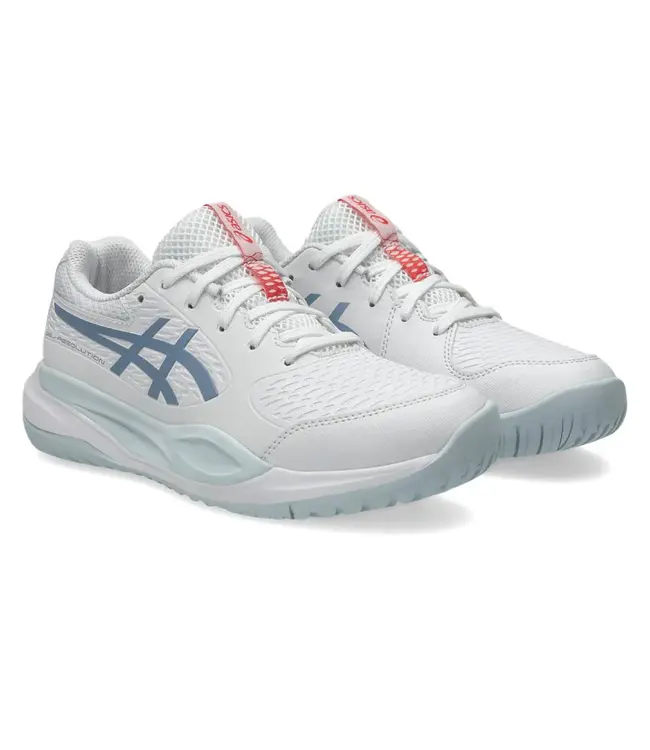 Asics Gel Resolution X GS Tennis Shoe - White/Grey Blue