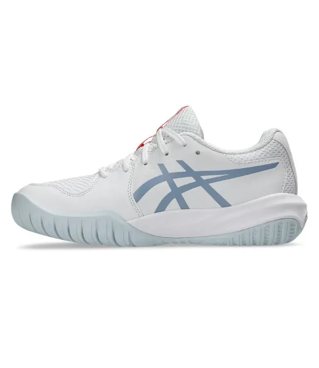 Asics Gel Resolution X GS Tennis Shoe - White/Grey Blue