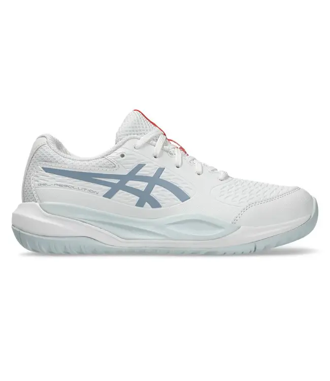 Asics Gel Resolution X GS Tennis Shoe - White/Grey Blue