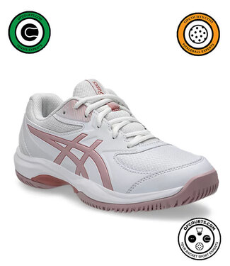 Asics Gel Game GS Junior Tennis Shoe - White/Morganite