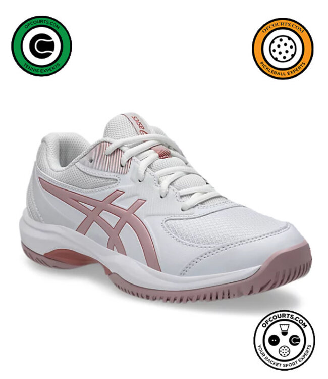 Asics Gel Game GS Junior Tennis Shoe - White/Morganite