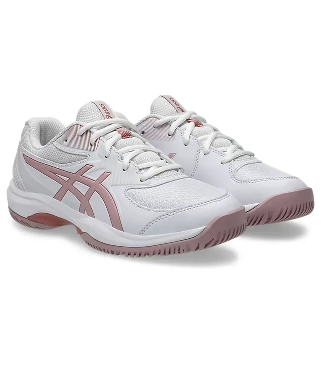 Asics Gel Game GS Junior Tennis Shoe - White/Morganite