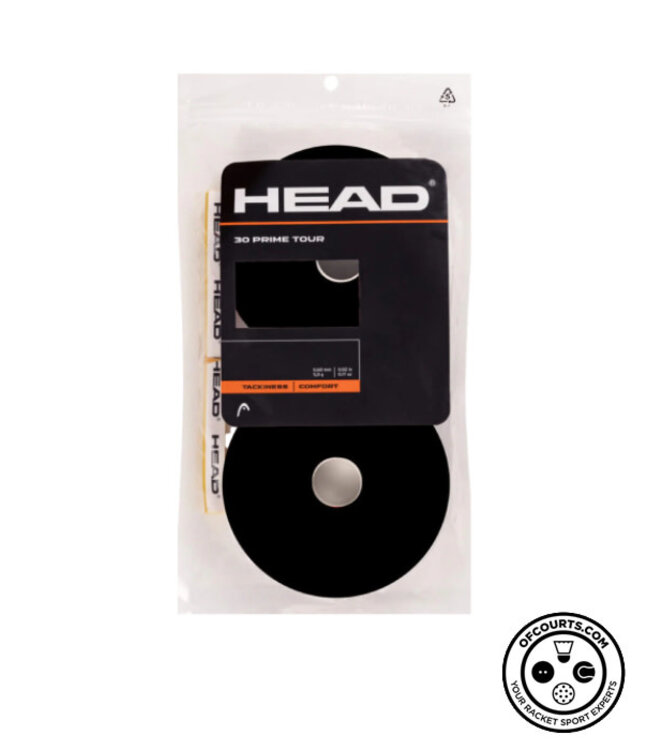 Head Prime Tour Overgrip 30 Pack - Black
