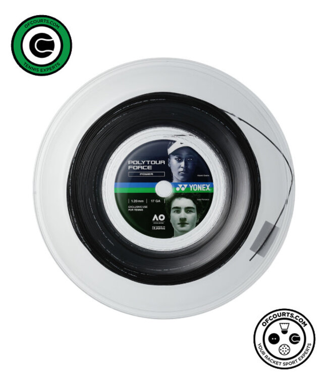 Yonex Polytour Force 120 Tennis String Reel - Black