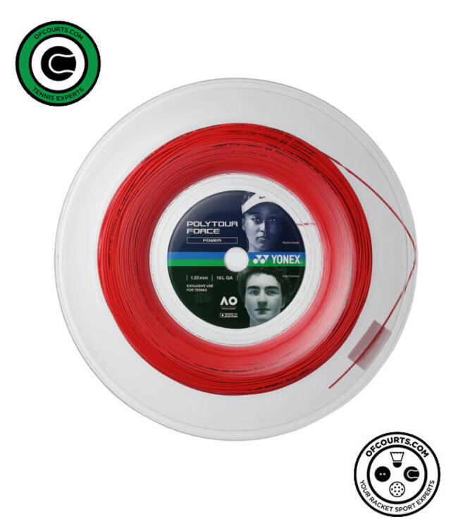 Yonex Polytour Force 120 Tennis String Reel - Bright Red