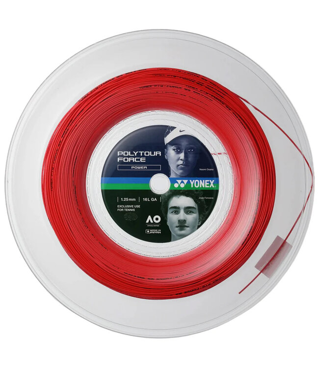 Yonex Polytour Force 120 Tennis String Reel - Bright Red