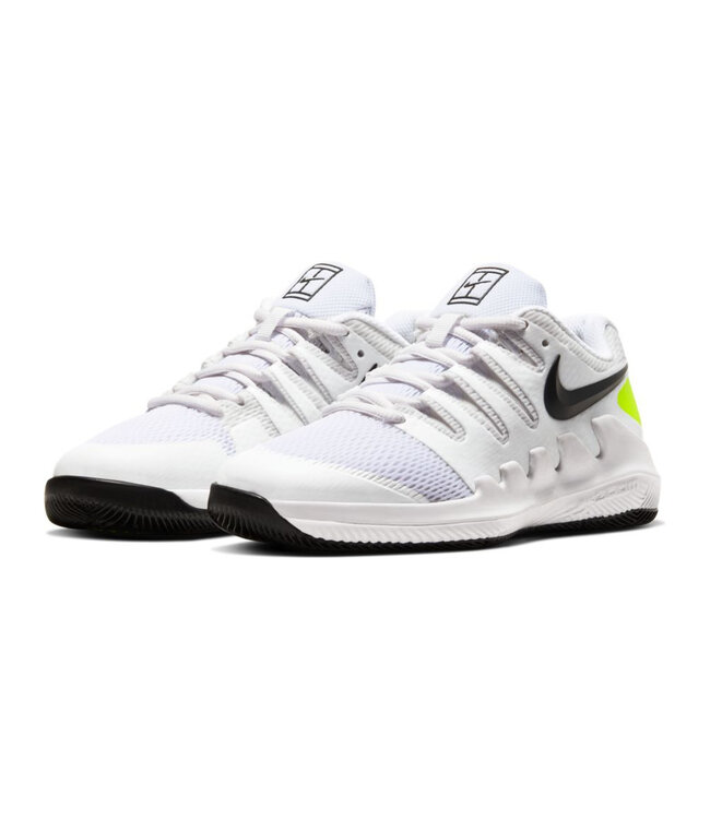 NIke Court Jr. Vapor X Tennis Shoe - White/Black/Volt