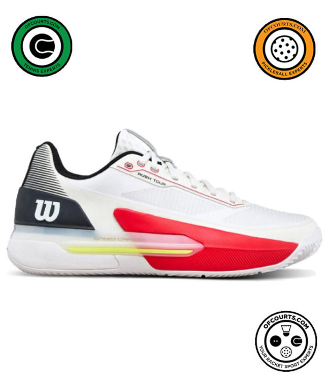 Wilson Rush Tour 5 Men's Tennis Shoe-  White/Black/Red