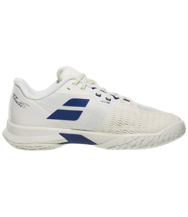Babolat Jet Mach 4 Men's Tennis Shoe - White/Blue
