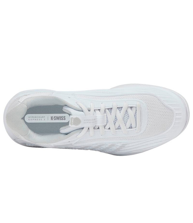 K-Swiss Hypercourt Express 3 Wide Women's Tennis Shoe - White/Dawn Blue