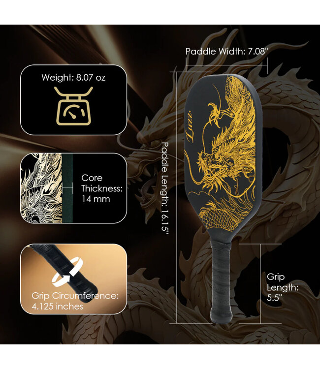 Luzz Luzz pickleball Imperial Dragon Paddle (14mm)