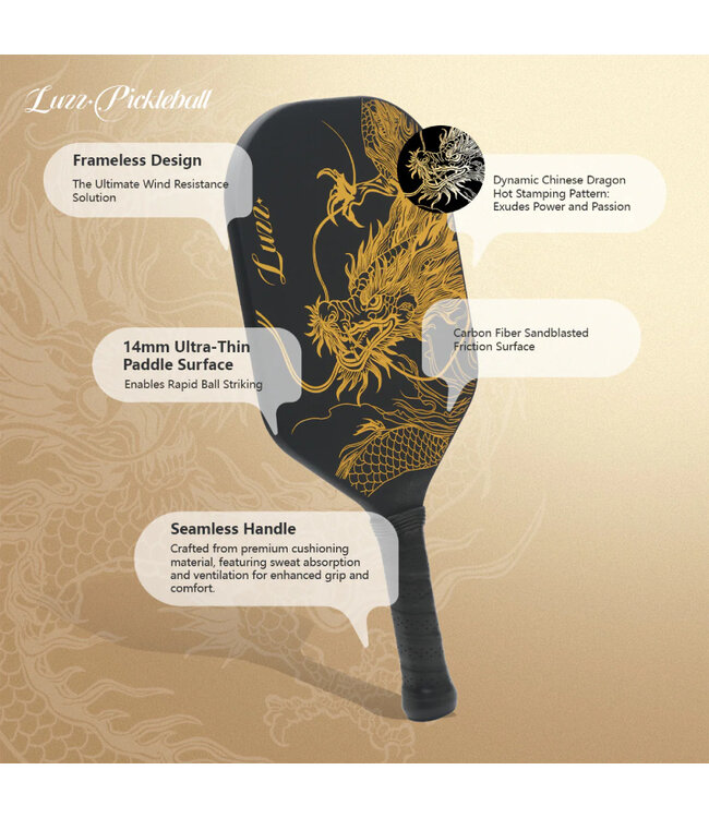 Luzz pickleball Imperial Dragon Paddle (14mm)