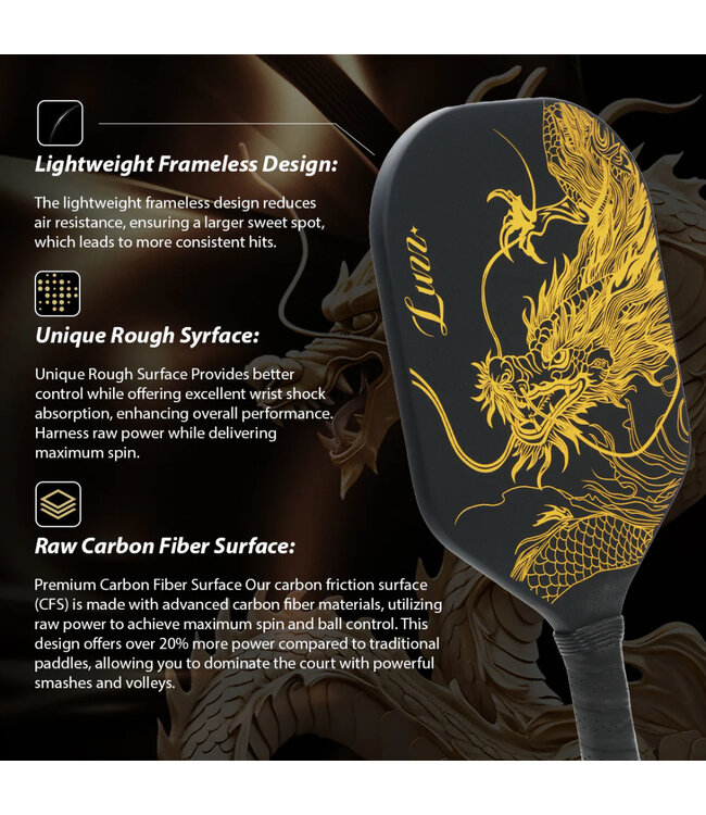Luzz pickleball Imperial Dragon Paddle (14mm)