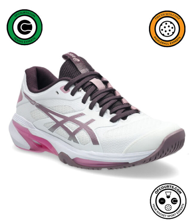 Asics Solution Speed FF 4 Women's Tennis Shoe - White/Dusty Mauve