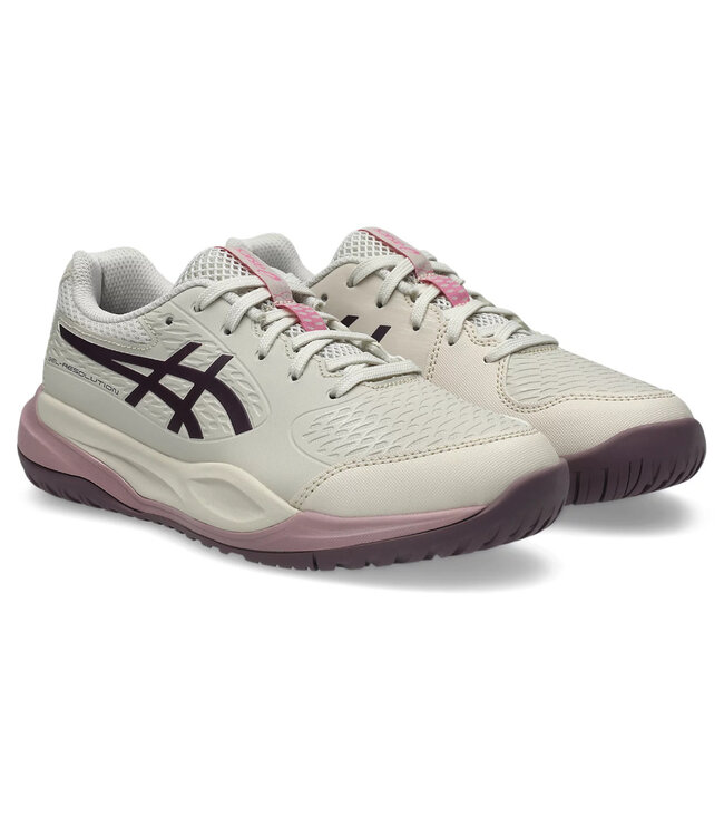 Asics Gel-Resolution X GS Tennis Shoe - Soft Oat/Dark Aubergine