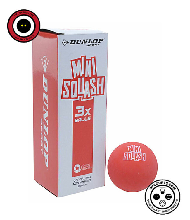 Dunlop Red Mini Squash FUN Balls 3 Pack