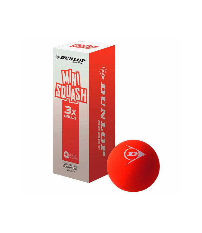 Dunlop Red Mini Squash FUN Balls 3 Pack