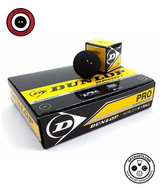 Dunlop Pro Double Yellow Squash ball- box of 12