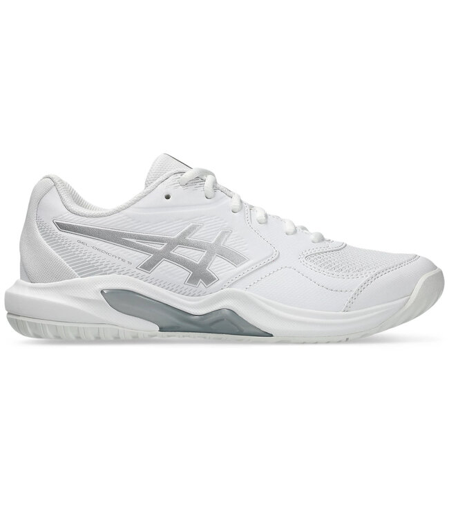 Asics Gel Dedicate 9 Wide Women's Tennis Shoe - White/Pure Silver