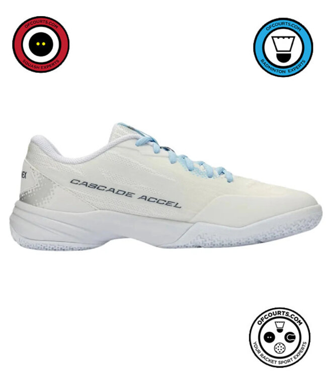 Yonex Power Cushion Cascade Accel 2 WIDE Women's Indoor Shoe - White/Light Blue