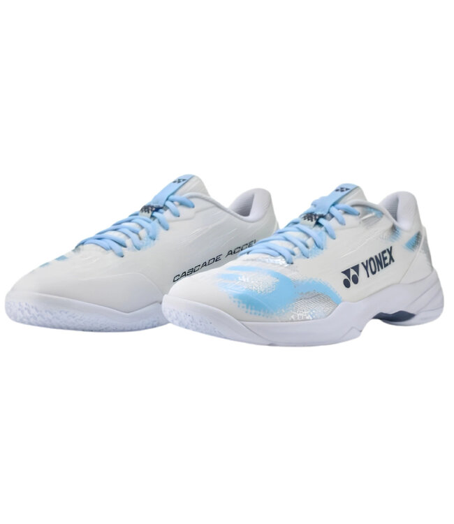 Yonex Power Cushion Cascade Accel 2 WIDE Women's Indoor Shoe - White/Light Blue