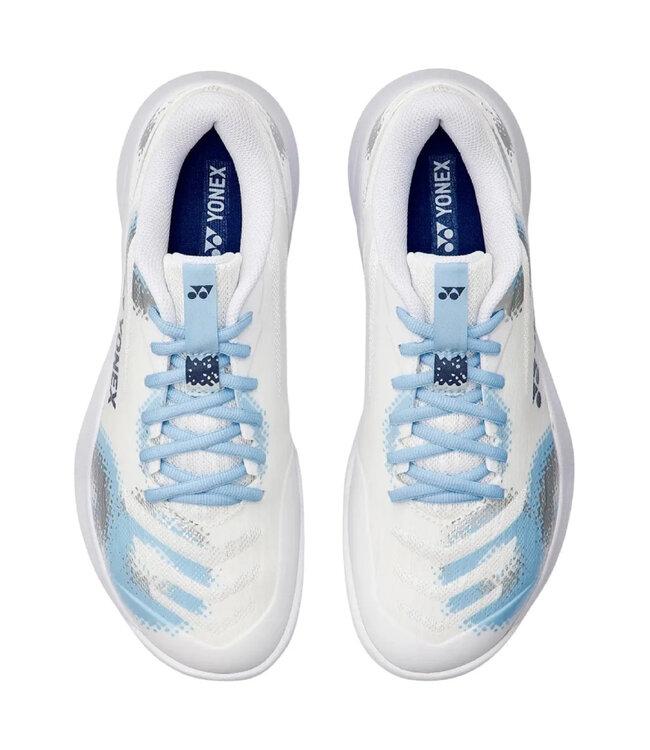 Yonex Power Cushion Cascade Accel 2 WIDE Women's Indoor Shoe - White/Light Blue