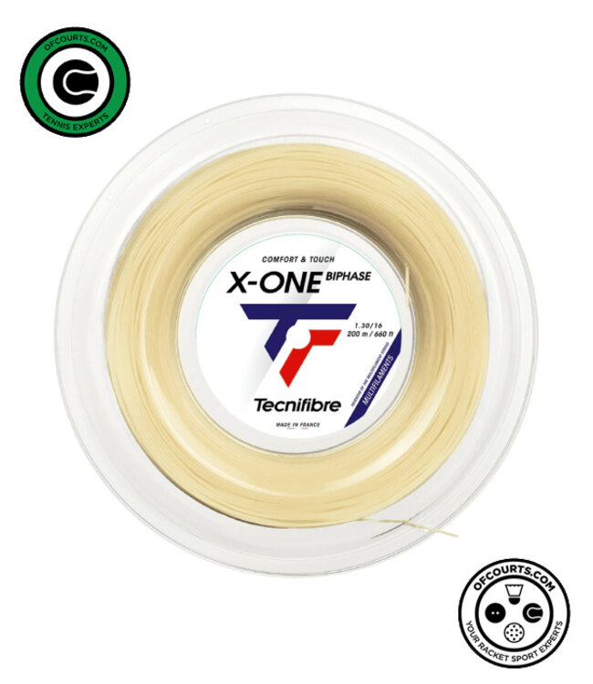 Tecnifibre X-One Biphase 16 Tennis String Reel - Natural