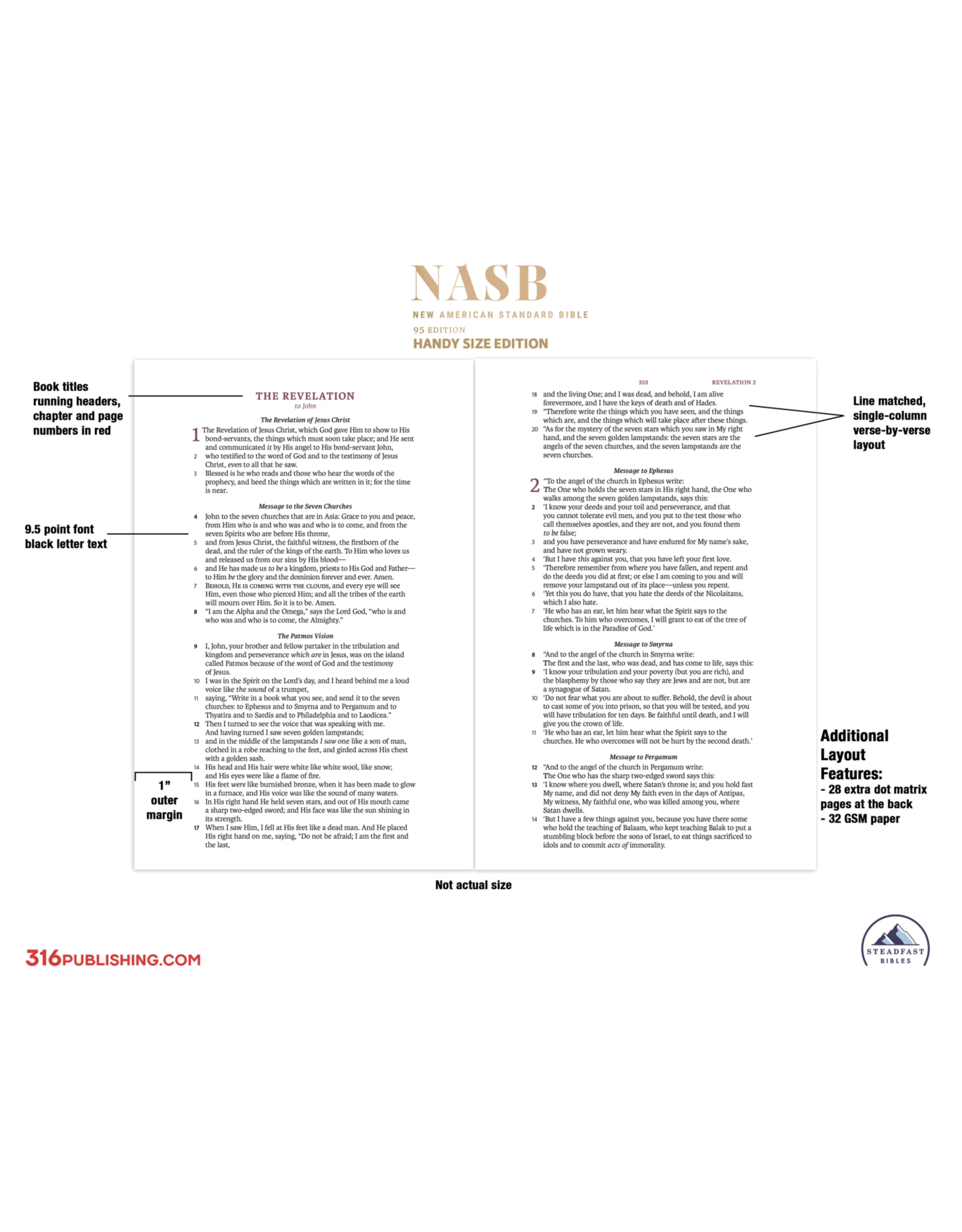NASB Large Print Wide Margin Black Cowhide