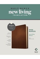 NLT Wide Margin Bible, Genuine Leather, Brown