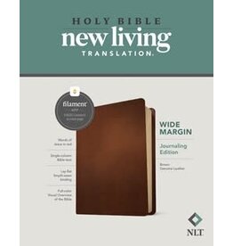 NLT Wide Margin Bible, Genuine Leather, Brown