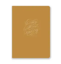 Pray Without Ceasing Prayer Journal - Mustard Faux Leather