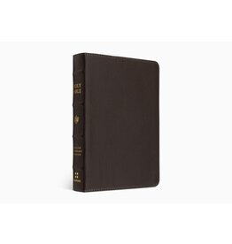 ESV Large Print Compact Bible, Buffalo Leather, Deep Brown