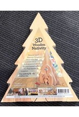 3D Natural Wood Nativity Christmas Decoration