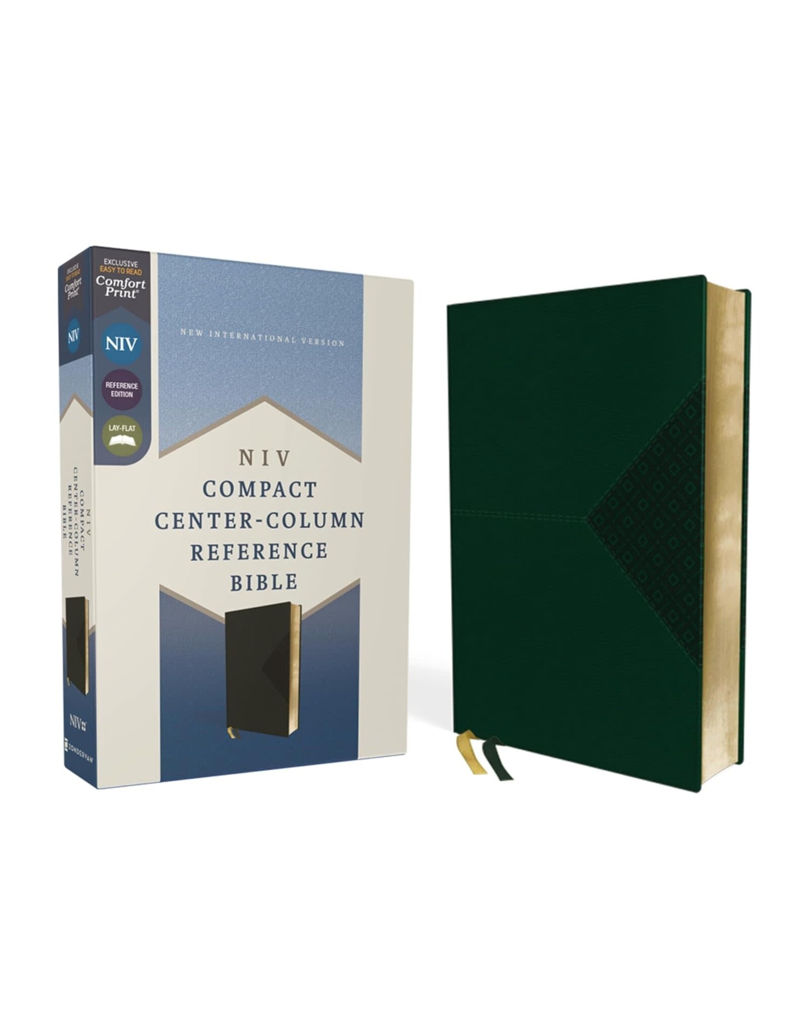 NIV, Compact Center-Column Reference Bible, Red Letter, Comfort Print