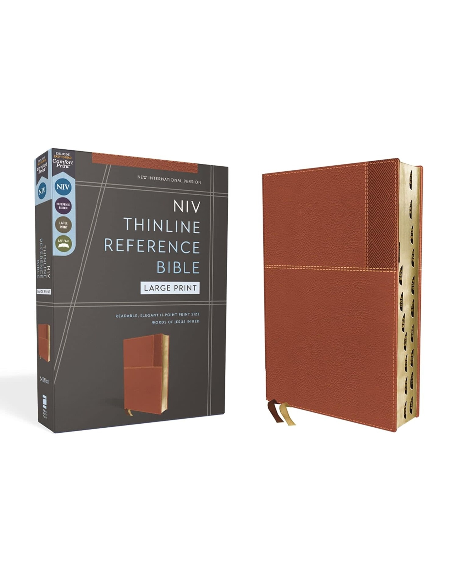 NIV, Thinline Reference Bible, Large Print, Red Letter, Comfort Print, Thumb Index