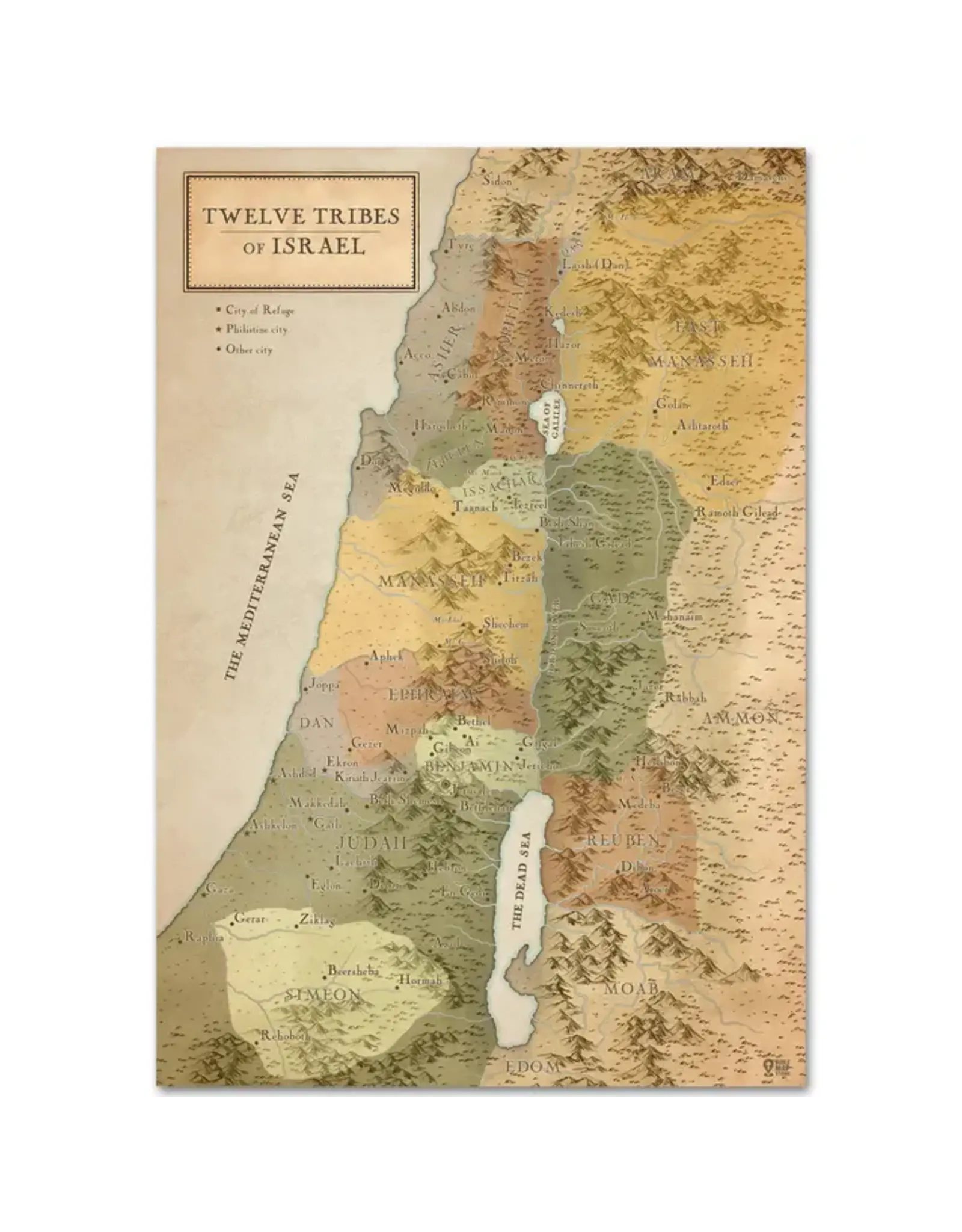 12 Tribes of Israel Map  - A3