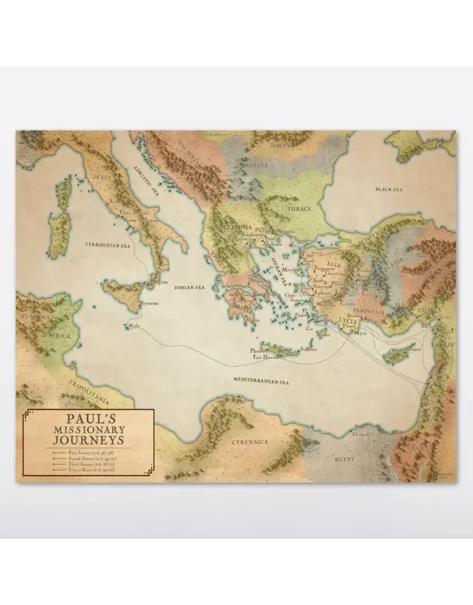 Paul's Missionary Journeys Map -A2