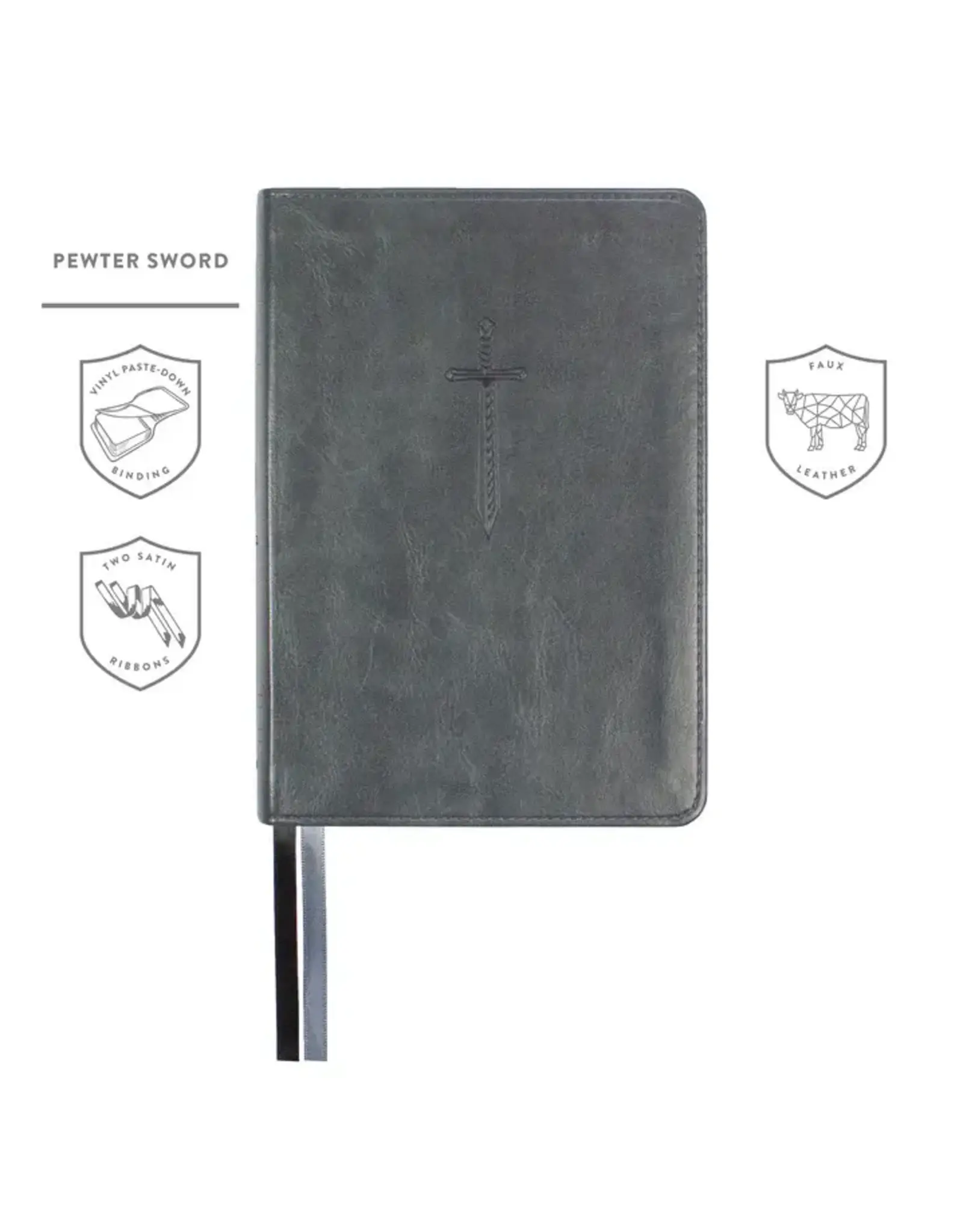 LSB Portable Paragraph Reference Bible - Pewter Faux Sword