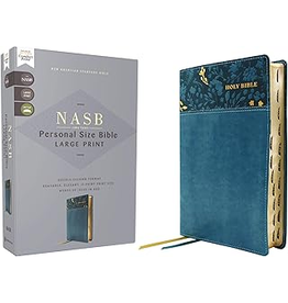 NASB, Personal Size Bible, Large Print, 1995, Leathersoft Teal, Thumb Index