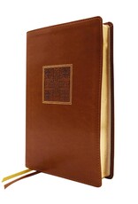 NASB, Thinline Bible, Large Print, Red Letter Edition, 1995 Text, Comfort Print, Leathersoft Brown Cross