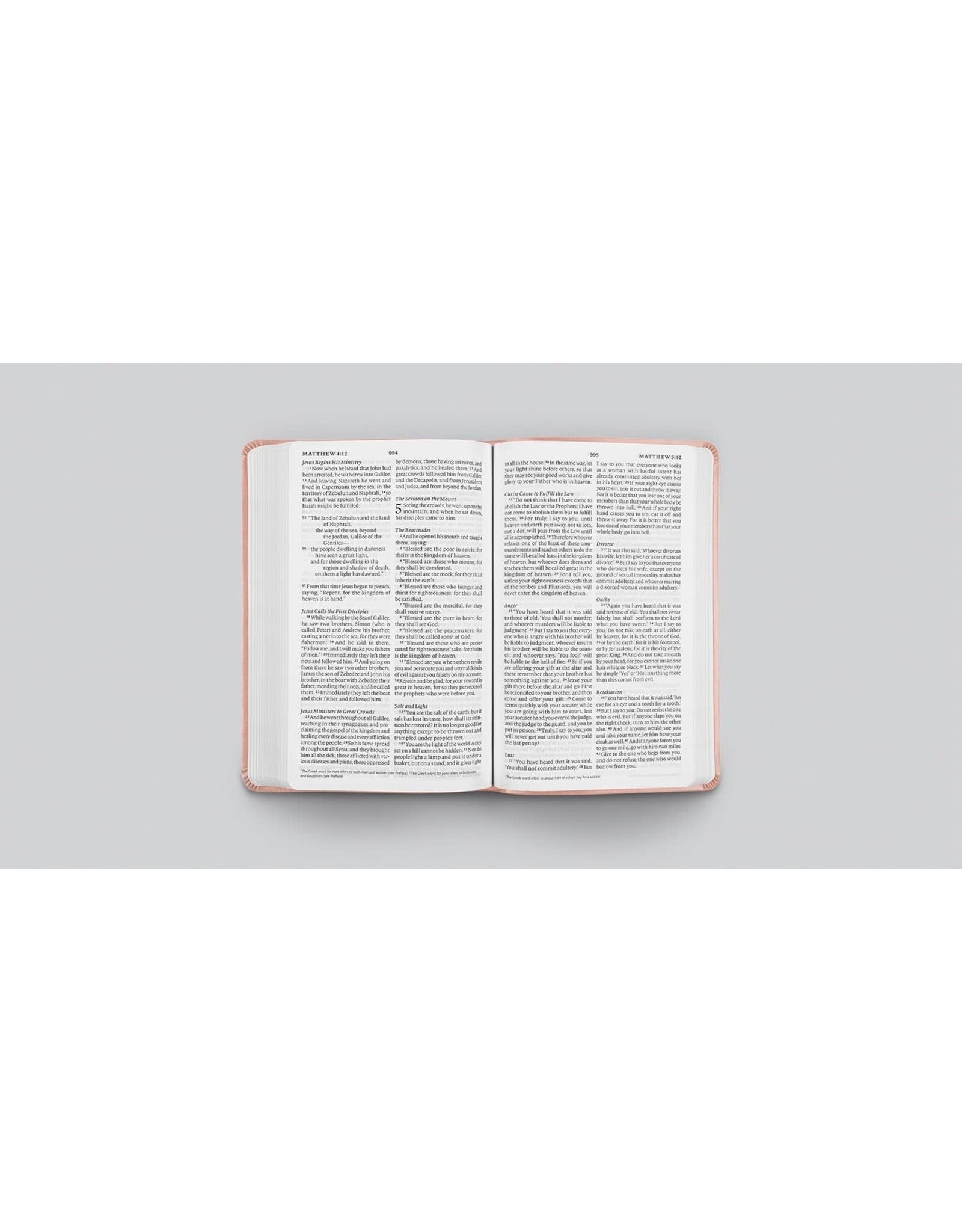 ESV Large Print Value Thinline Bible - TT Blush Rose