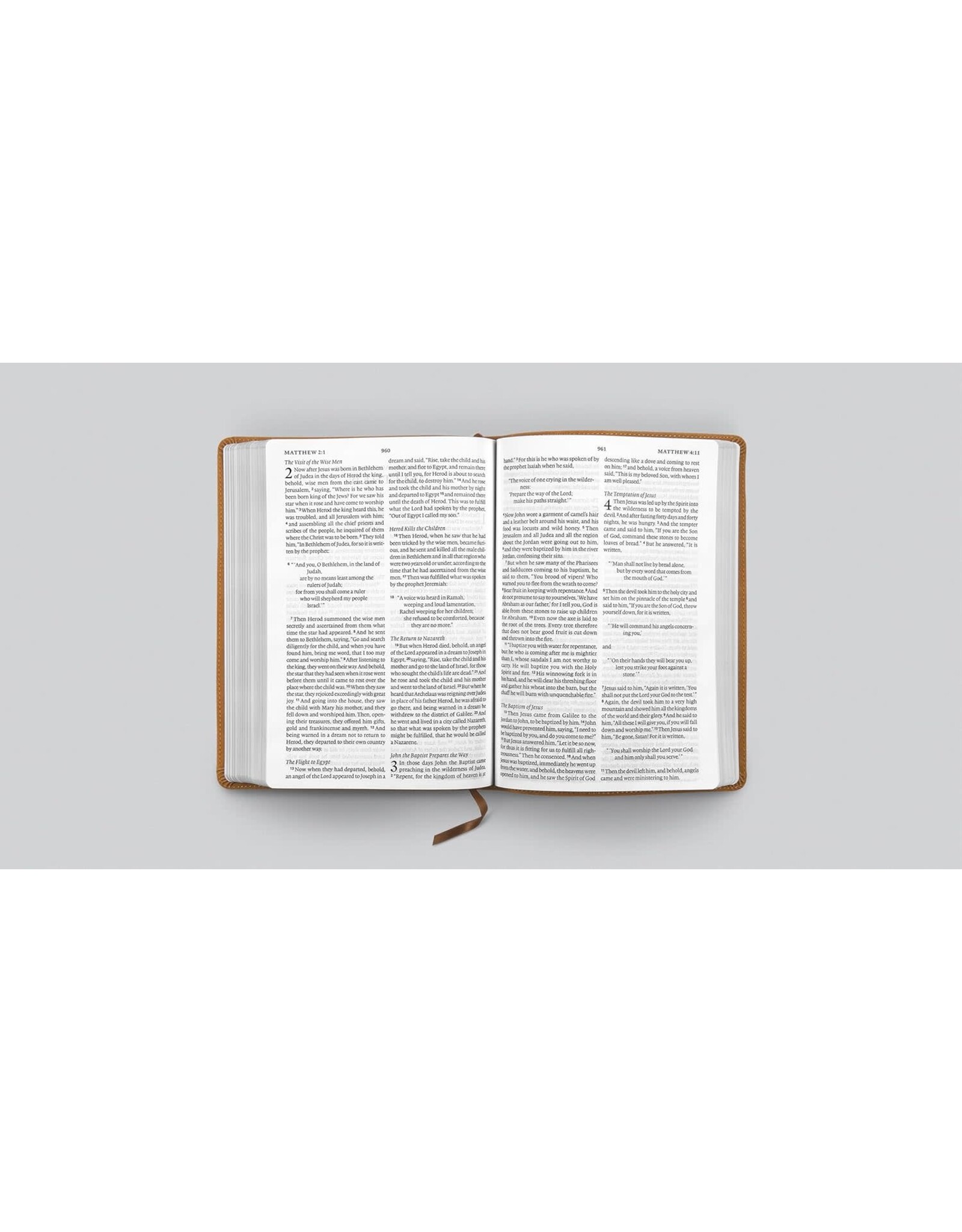 ESV Large Print Bible Nubuck Caramel