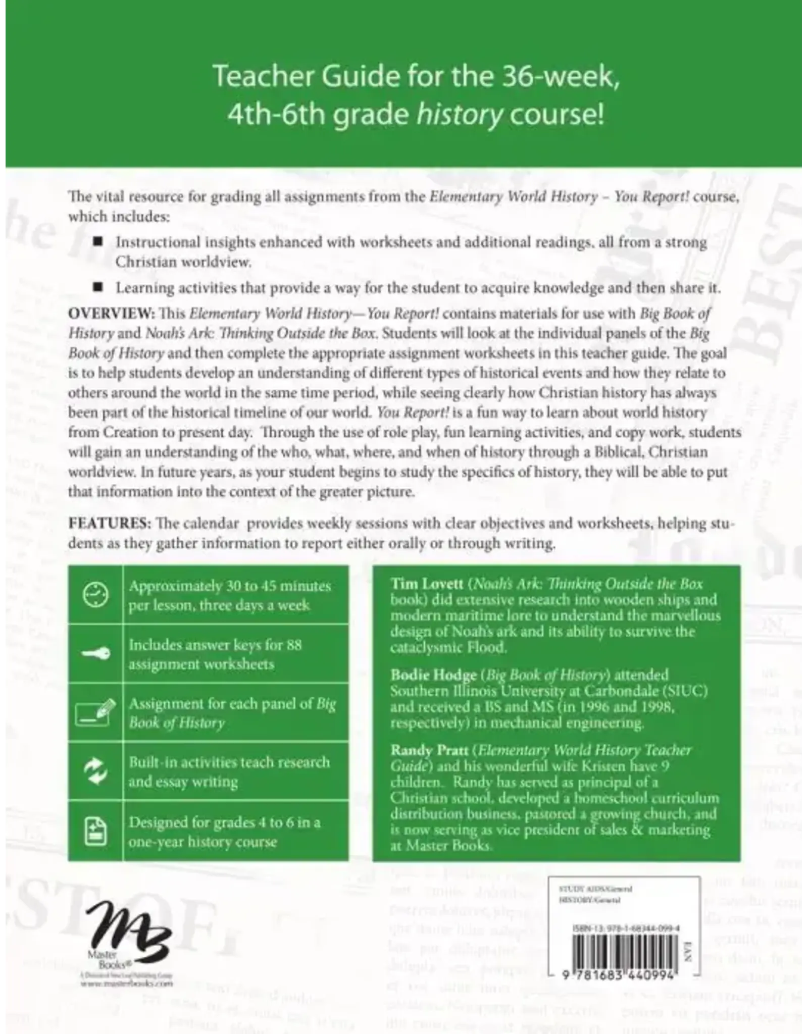 Elementary World History - You Report! (Teacher Guide)