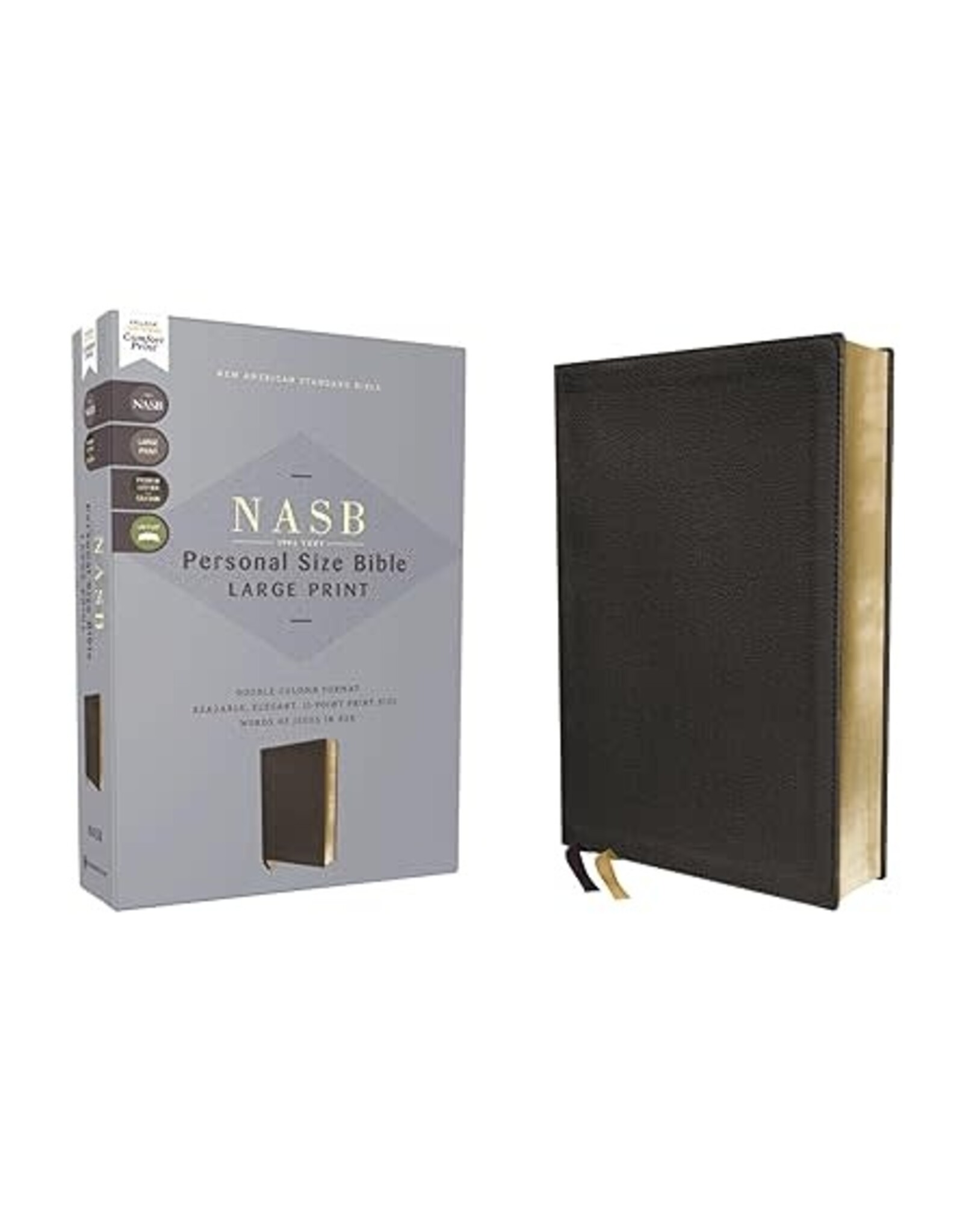 NASB 1995  Personal Size Bible,  Large Print, Genuine Leather, Black