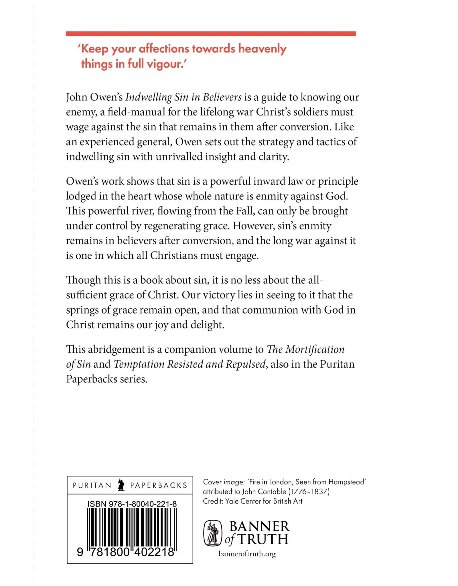 John Owen Indwelling Sin in Believers (Puritan Paperbacks)