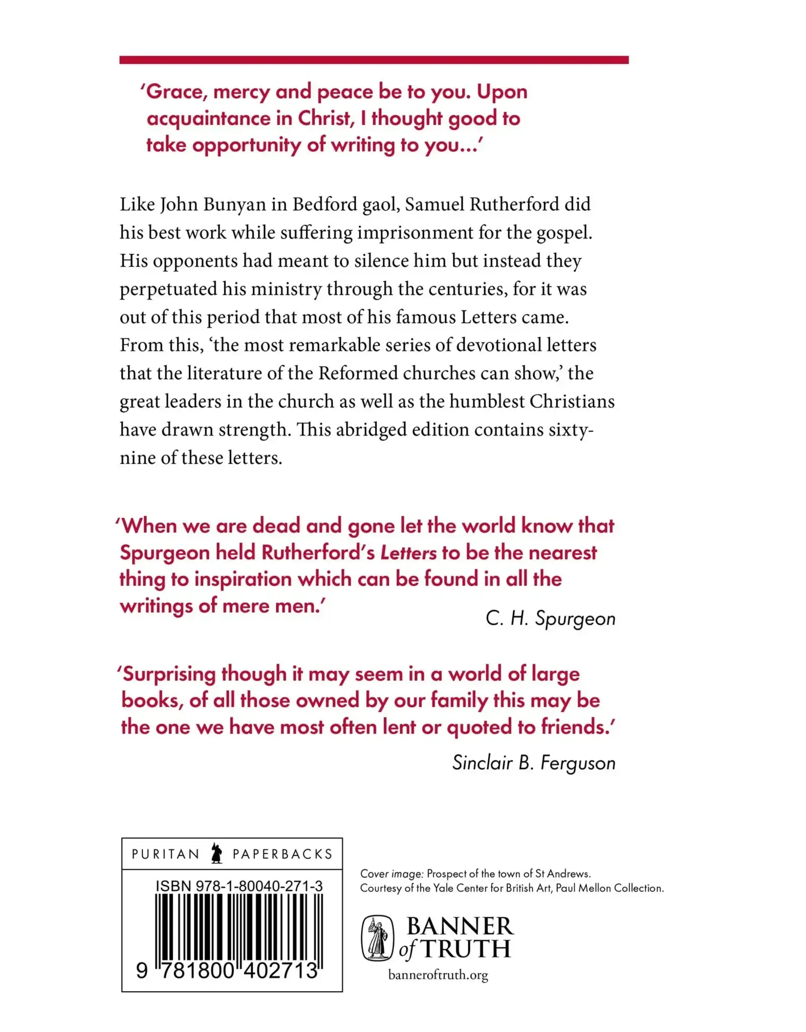 Samuel Rutherford Letters of Samuel Rutherford(Puritan Paperbacks)