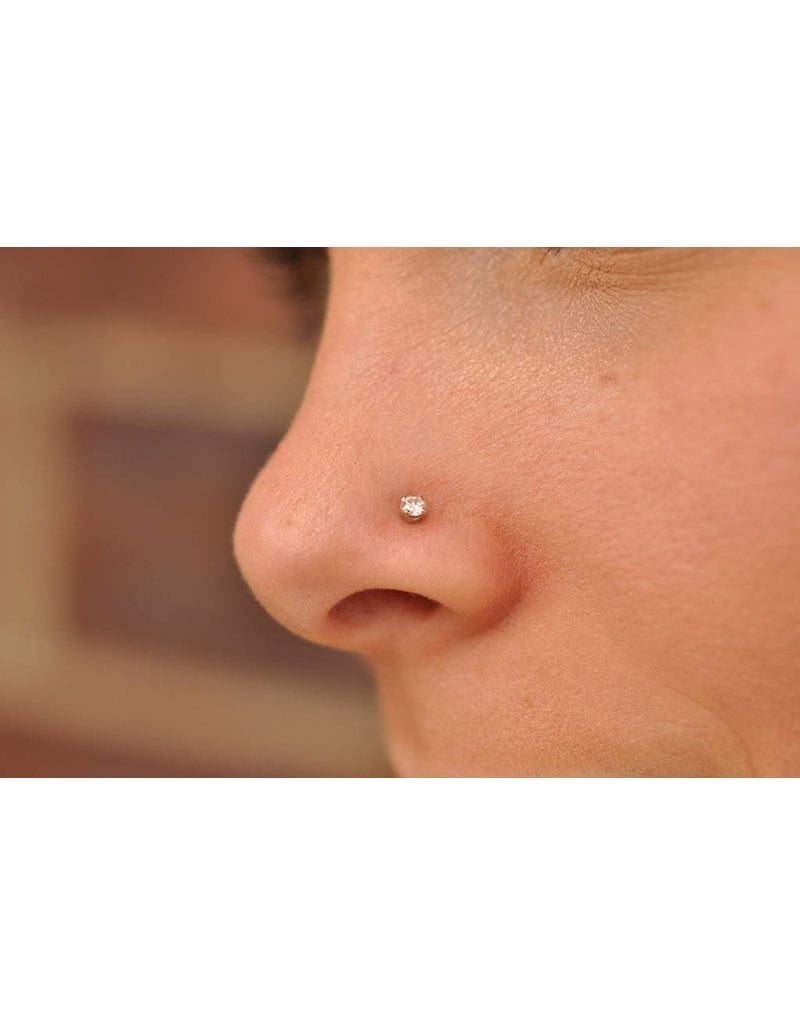 BVLA Genuine VS Diamond in 14k Gold 4 Prong Setting Threadless Ends by BVLA!