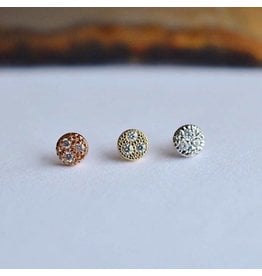 BVLA Pave Circle CZ 14k Gold Threadless Ends