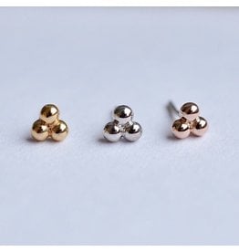 BVLA Tri Bead Cluster 14k Gold Threadless Ends