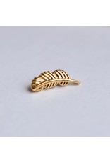 BVLA Feather 16g Threaded End 14k Yellow Gold
